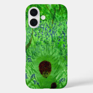 Coques iPhone 16 Peinture à ressort en bois Bluebell avec hérisson