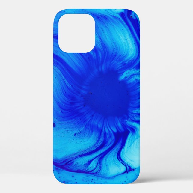 Coques Case-Mate iPhone Peinture abstraite bleue et turquoise (Verso)