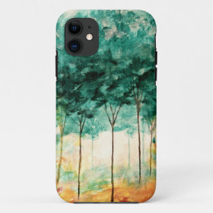 Coques Pour iPhone Peinture abstraite de forêt d'arbres d'art de