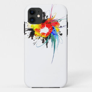 Coque iPhone 11 Peinture Abstraite de perroquets sauvages