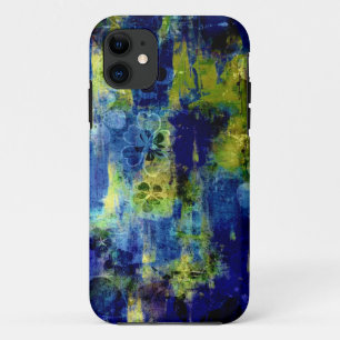 Etui iPhone Case-Mate Peinture abstraite fleurie bleue et jaune
