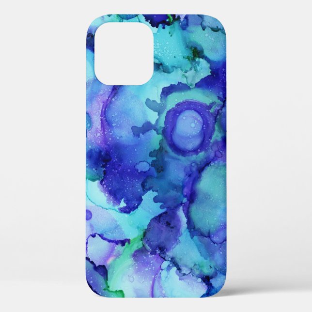 Coques Case-Mate iPhone Peinture abstraite violette et blanche (Verso)