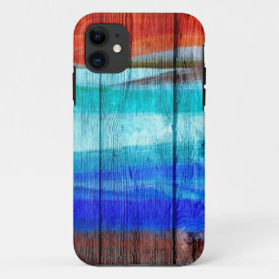 Coques Pour iPhone Peinture acrylique colorée sur le bois #8