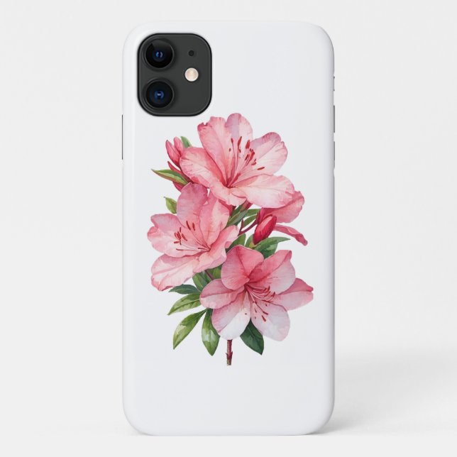 Coques Case-Mate iPhone Peinture aquarelle de fleur d'azalée (Dos)