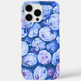 Coque iPhone 16 Pro Max Peinture aquarelle de prunes bleues