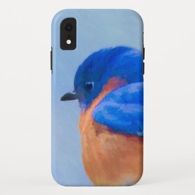 Coques Case-Mate iPhone Peinture Bluebird - Art original pour oiseaux (Dos)