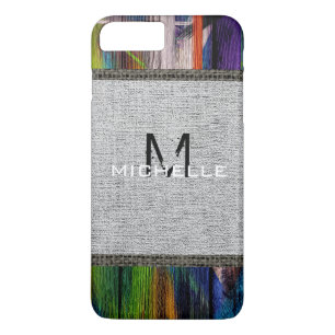 Coques Pour iPhone Peinture Bois Look Burlap Monogramme rustique #10