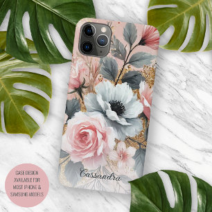 Case-Mate iPhone Case Peinture botanique d'art fin de roses chic classiq