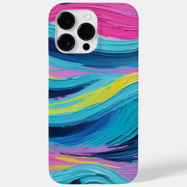 Coques Case-Mate iPhone Peinture Brush Stroke Abstrait Ocean Waves Neon Co (Verso)