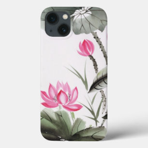 Etui iPhone 13 Peinture d'aquarelle de fleur de Lotus