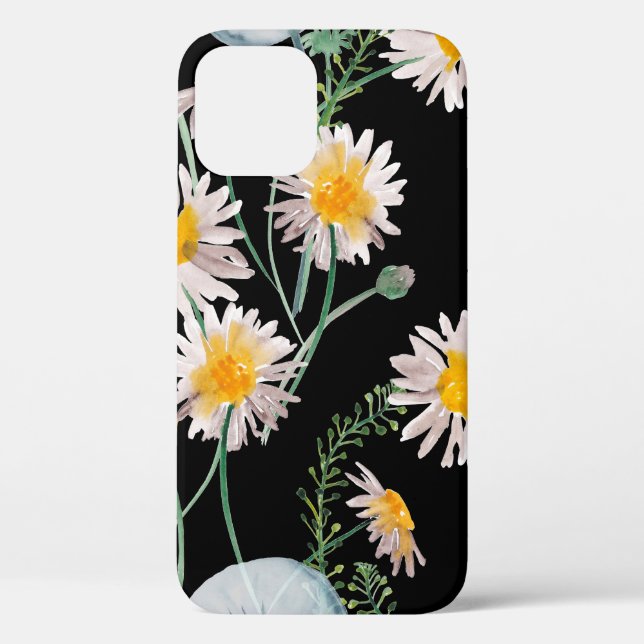 Coques Case-Mate iPhone Peinture d'aquarelle motif transparent avec chamom (Verso)