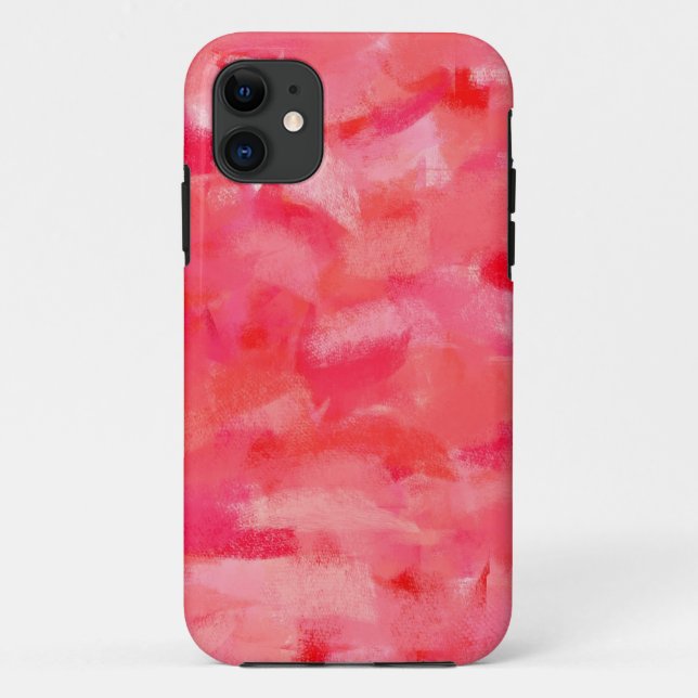 Coques Case-Mate iPhone Peinture d'art Abstrait rose chaud 4 (Dos)