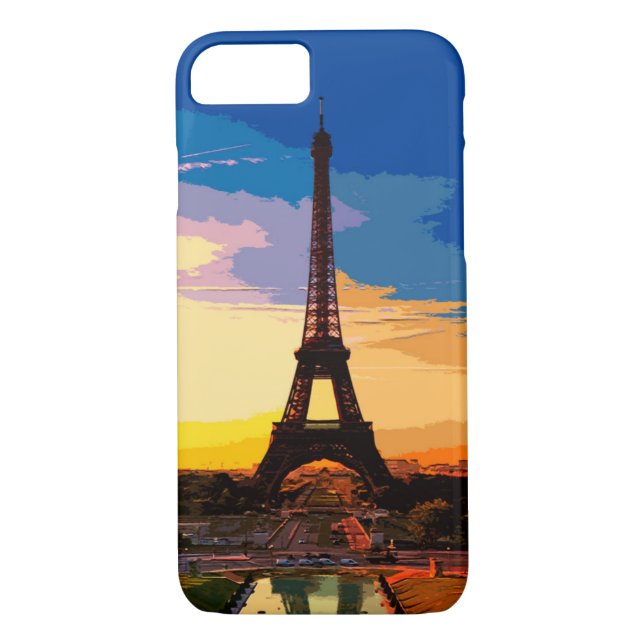 Coques Case-Mate iPhone Peinture d'art de Tour Eiffel (Dos)