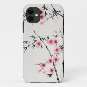 Case-Mate iPhone Case Peinture de bambou et de fleurs de cerisiers dans