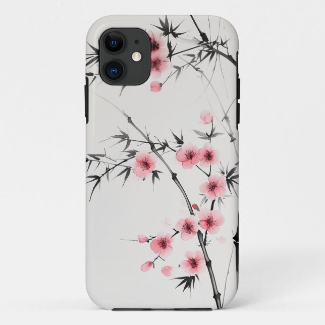 Coques Case-Mate iPhone Peinture de bambou et de fleurs de cerisiers dans  (Dos)