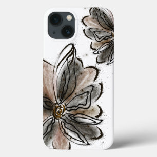 Case-Mate iPhone Case Peinture de fleur marron glamour