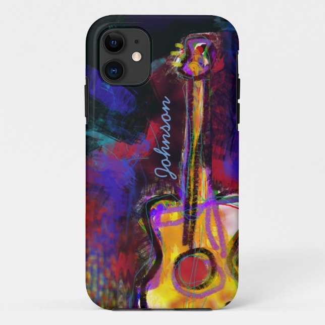 Coques Case-Mate iPhone peinture de guitare de couleur personnalisée (Dos)