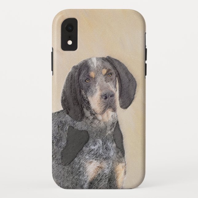 Coques Case-Mate iPhone Peinture de linge bluetick - mignon chien original (Dos)