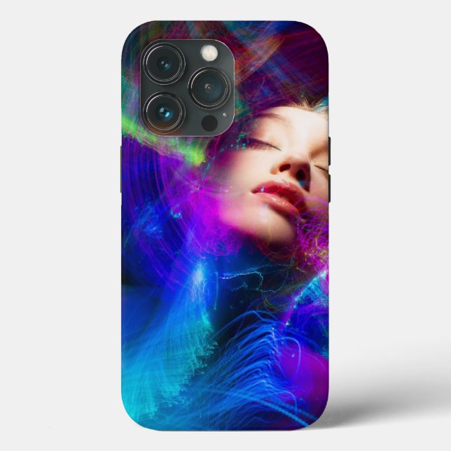 Coques Case-Mate iPhone Peinture de lumière visage de femme (Verso)