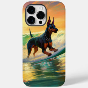 Coque Case-Mate iPhone Peinture de Surf à la Plage de Doberman