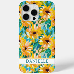 Coque Case-Mate iPhone Peinture de tournesol colorée monogrammée