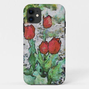 Coque Case-Mate Pour iPhone Peinture de tulipes rouges