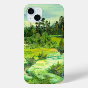 Coque Case-Mate iPhone peinture de vallée verte Aquarelle