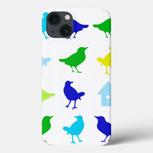 Etui iPhone 13 Peinture des oiseaux colorés par Chariklia Zarris