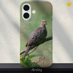 Coque Pour iPhone 16 Peinture d'oiseaux de colombe en deuil Nom personn