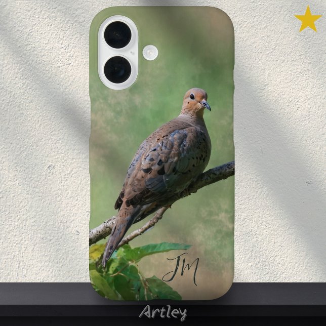 Coques Case-Mate iPhone Peinture d'oiseaux de colombe en deuil Nom personn (Créateur téléchargé)