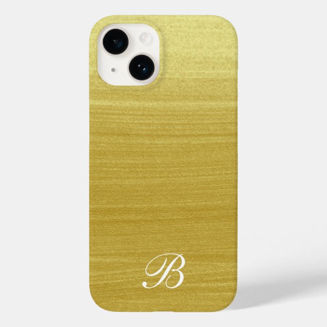 Coques Case-Mate iPhone Peinture d'or féminine avec monogramme initial (Verso)