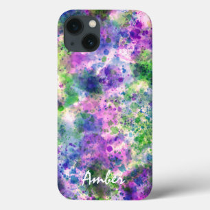 Case-Mate iPhone Case Peinture éclaboussée verte violette aquarelle pers