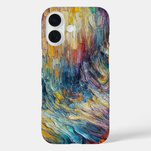 Coque Pour iPhone 16 Peinture épaisse texture Abstraite