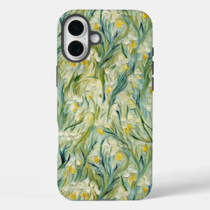 Coque Pour iPhone 16 Plus Peinture florale Starry Night d'inspiration textur