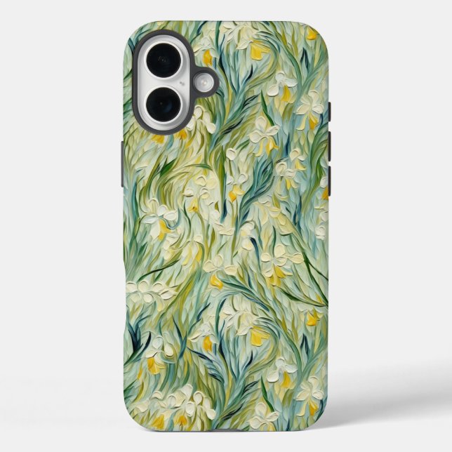 Coques Case-Mate iPhone Peinture florale Starry Night d'inspiration textur (Verso)