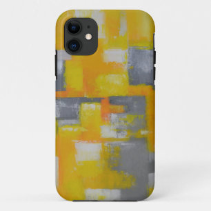 Coque Case-Mate Pour iPhone peinture gris jaune blanc abstrait