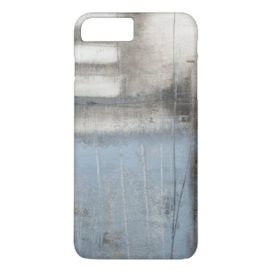 Coques Pour iPhone Peinture grise et bleue abstraite