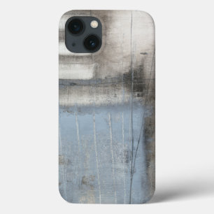iPhone 13 Coque Peinture grise et bleue abstraite