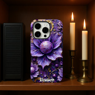 Coque iPhone 16 Pro Peinture Impasto de Lilac Fleurs