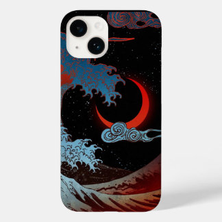 Coque Case-Mate iPhone peinture japonaise art, mer la nuit