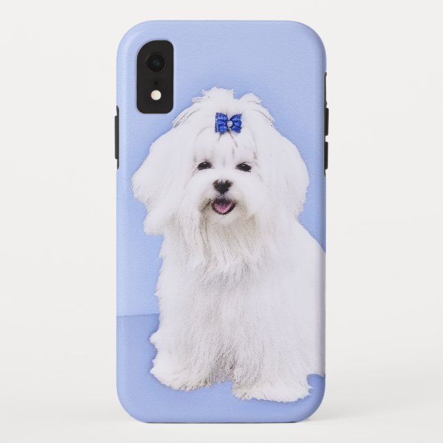 Coques Case-Mate iPhone Peinture Maltaise - Joli Art Original de Chien (Dos)