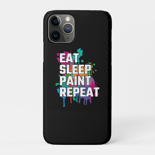 Coques Case-Mate iPhone Peinture | Manger Peinture de sommeil Répéter la p (Dos)