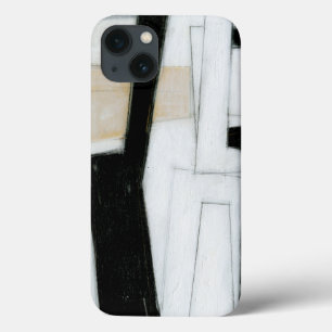 iPhone 13 Coque Peinture noire et blanche abstraite