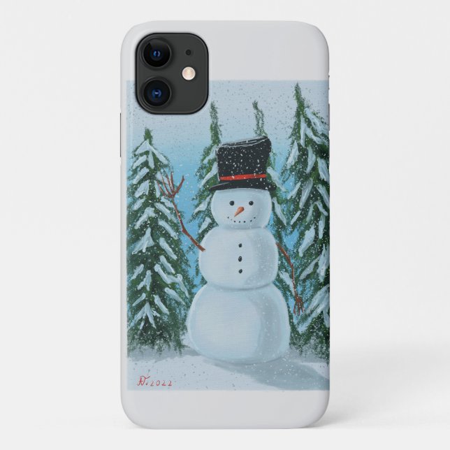 Coques Case-Mate iPhone peinture numérique snowman (Dos)