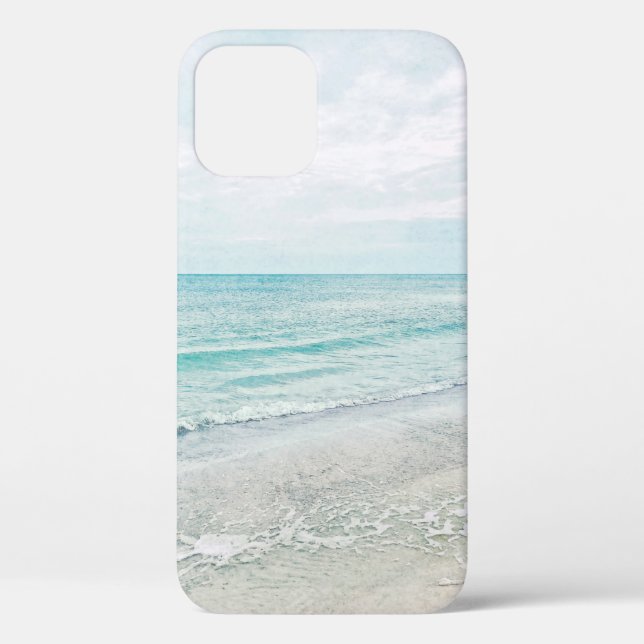 Coques Case-Mate iPhone Peinture Ocean Waves Aqua Aquarelle bleu clair (Verso)