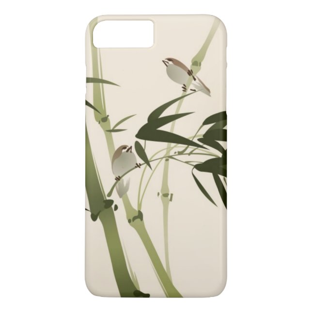 Coques Case-Mate iPhone Peinture orientale de style, branches en bambou (Dos)