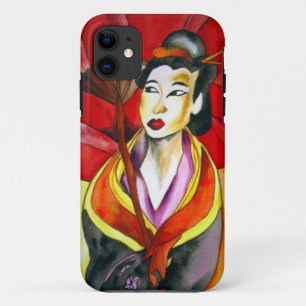 Coques Pour iPhone Peinture originale aquarelle de geisha japonaise