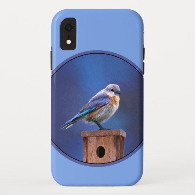 Coques Case-Mate iPhone Peinture pour oiseaux bleus (femelle) - Art origin (Dos)