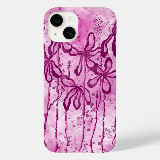Coques Case-Mate iPhone Peinture rose Splatter & Lys (Verso)