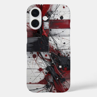 Coque Pour iPhone 16 peinture rouge et noire aléatoires